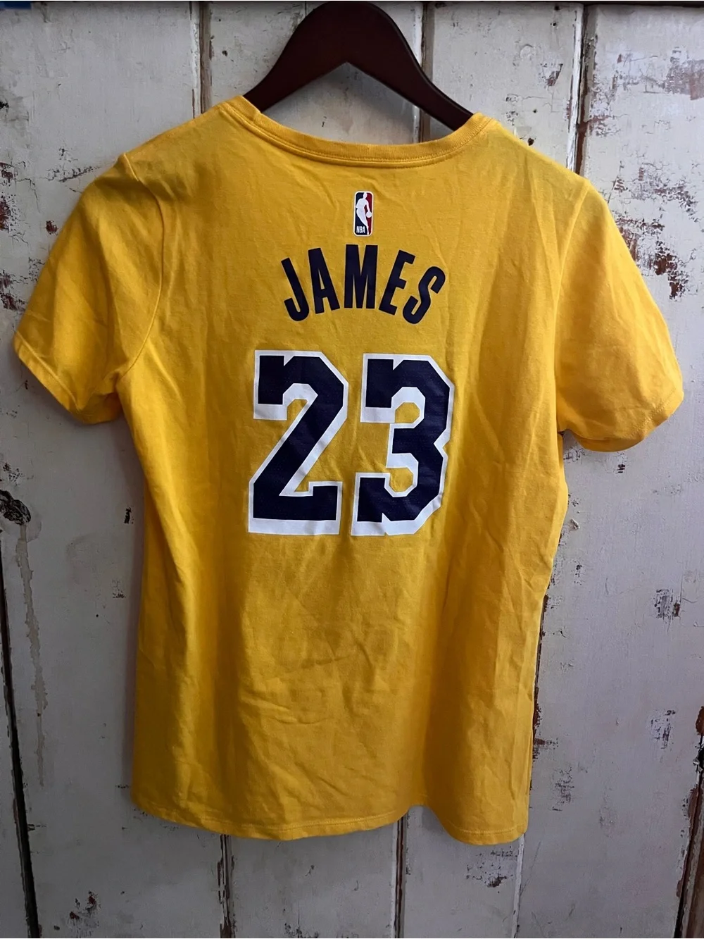 Nike Lakers Gold & Navy #23 James Short Sleeve Tee